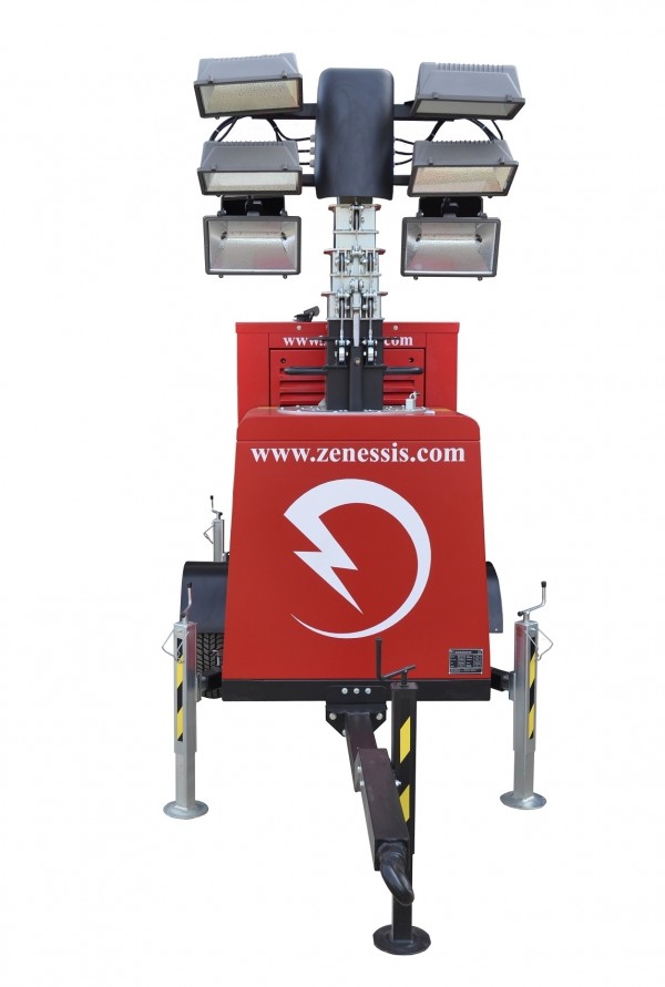 Turn mobil cu 6 proiectoare si inaltime catarg 9 m de iluminatDisponibil pe endress-generatoare.ro cu garantie inclusa.